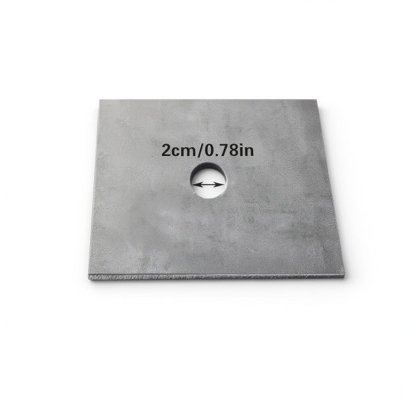 SnowTing 4x4" Steel Base Plate 5.8mm Thick Pre‑Drilled 3/4" Bolt Hole-1